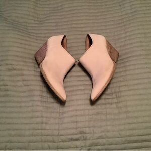 Franco Sarto Cream Ankle Boots